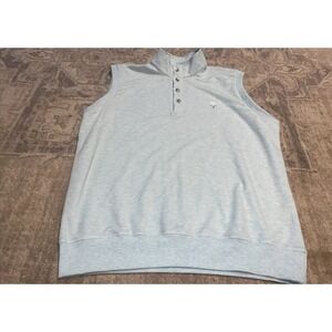 F & G Tech Mens Golf Pullover Mock 1/4 Button up Turtleneck Sz‎ Large Lt Blue